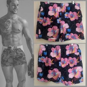 Mami Heat Court Culture Swim Trunks XL runs small 36-40" waist 4.5" inseam